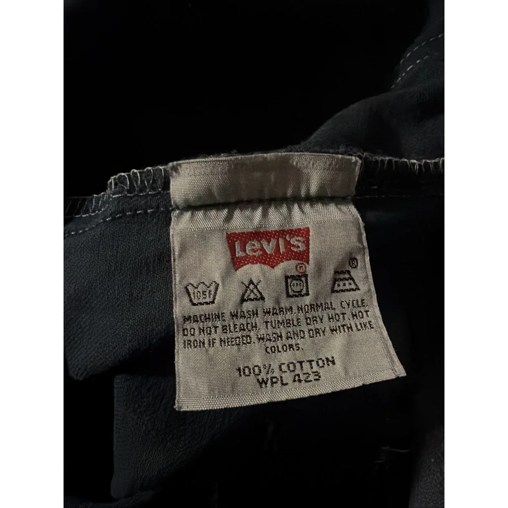 Vintage Y2K 2006 Levi's 501 Black Jeans 36x32 Button Fly Straight Leg Dark Wash
